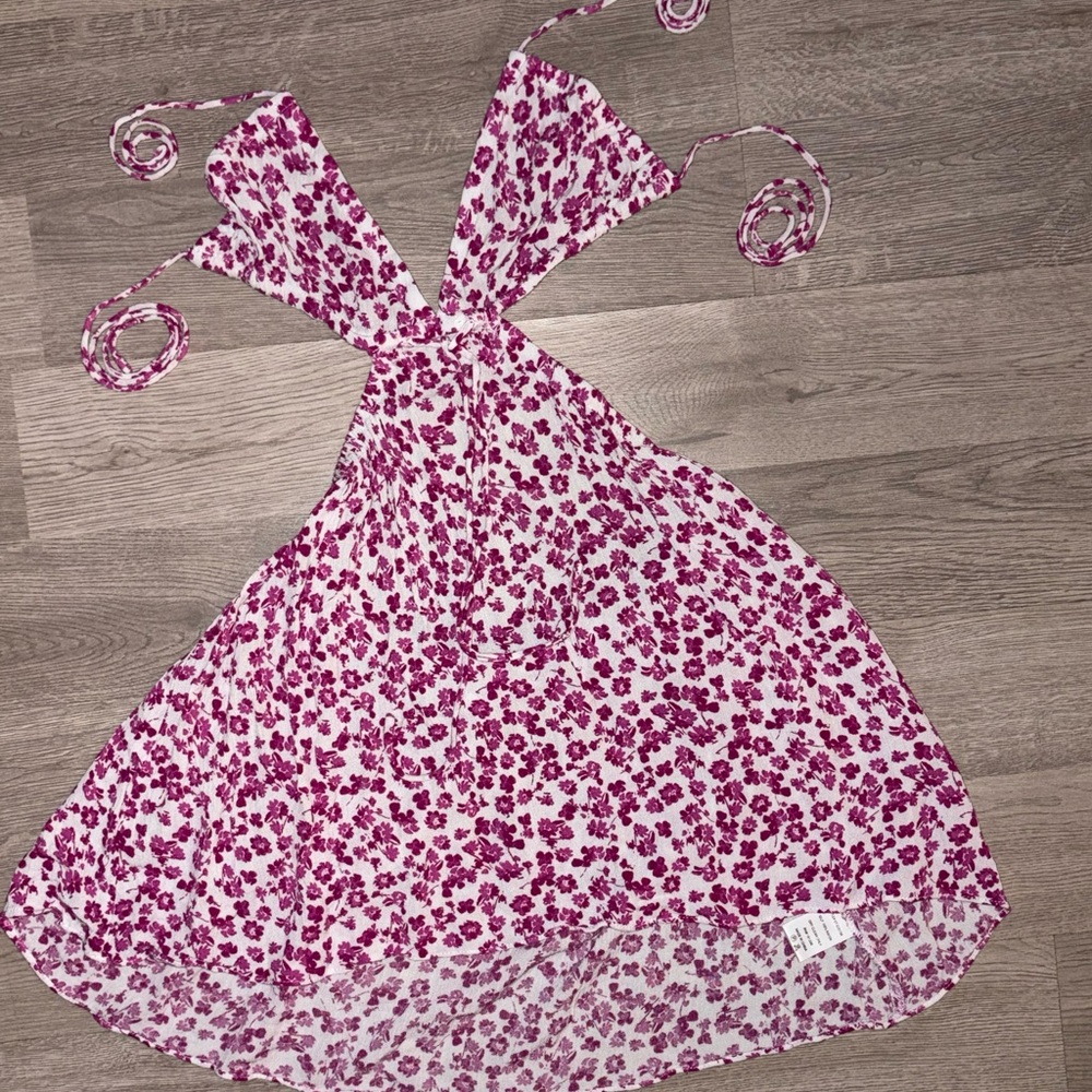 Floral Backless Dress in Pink